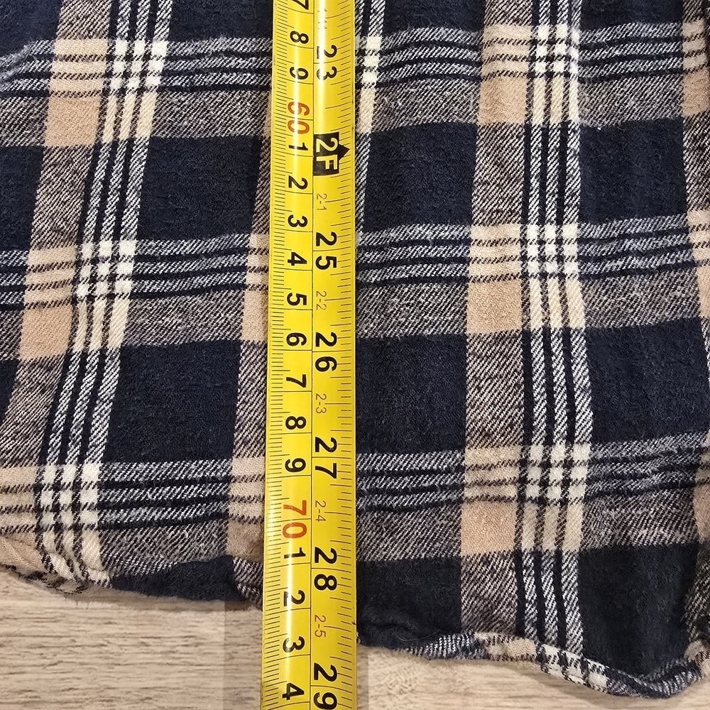 Towncraft Flannel Shirt Navy Plaid Button Down 100% Cotton Men’S Large Layer. - Picture 10 of 11